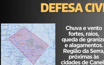 Defesa Civil alerta população para risco de novos temporais no RS